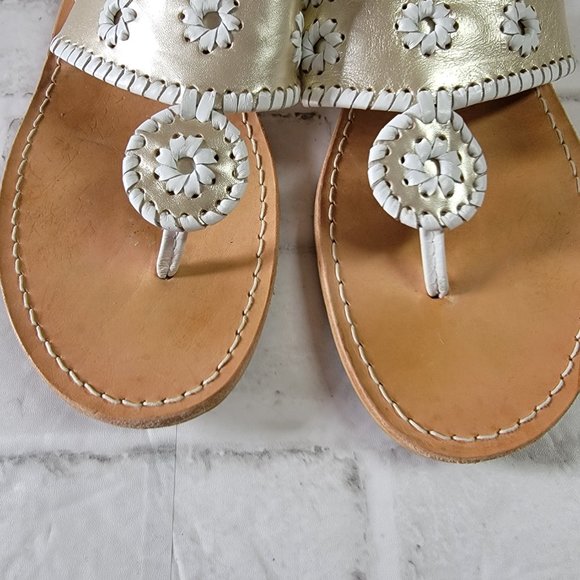 JACK ROGERS JACK FLAT PLATINUM/WHITE SANDAL - 11 - Picture 3 of 6